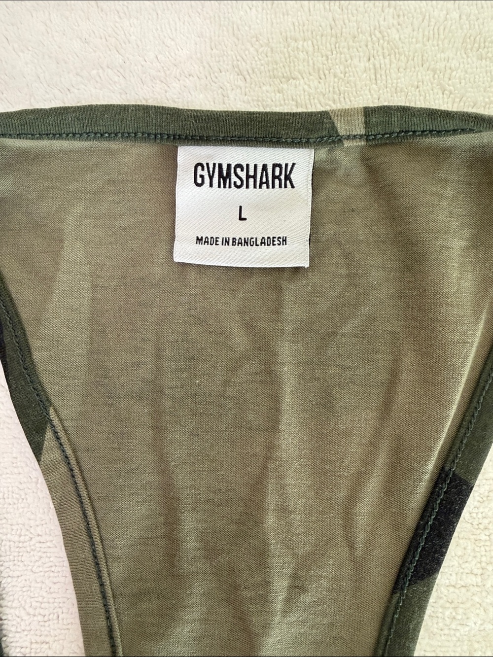 Gymshark Green Camo Performance Racerback Tank - Picture 2 of 2